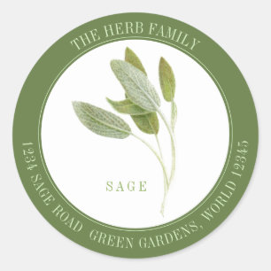 FRESH SAGE Large Round Envelope Seals - Green