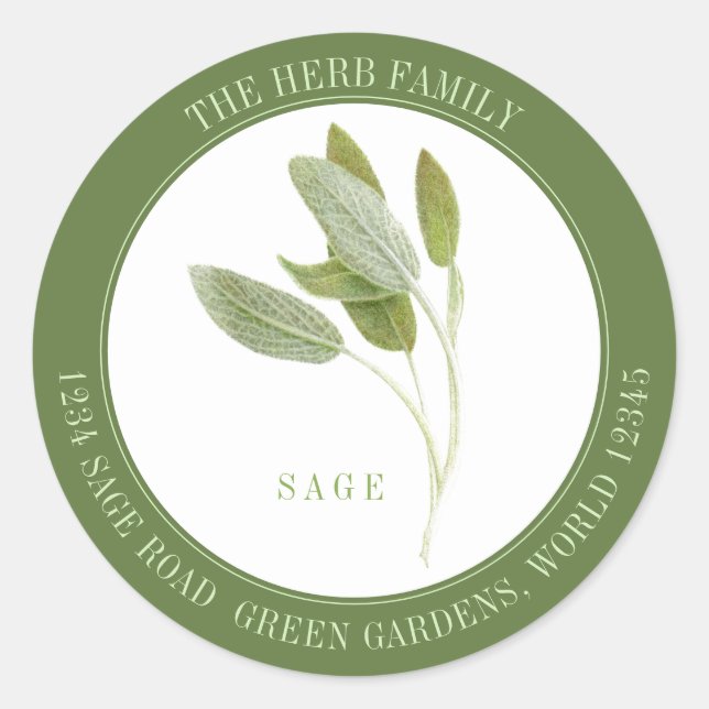 FRESH SAGE Large Round Envelope Seals - Green (Front)