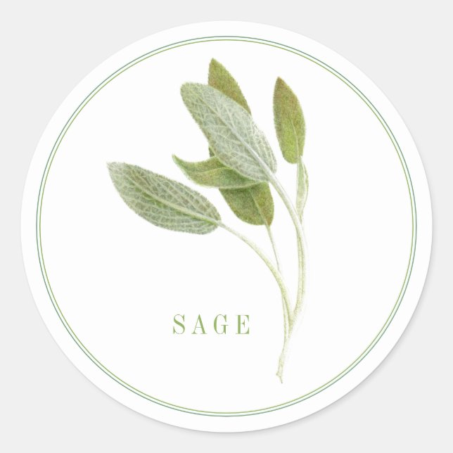 FRESH SAGE Large Round Stickers (Front)