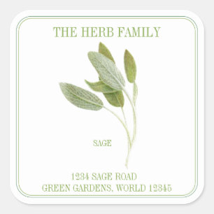 FRESH SAGE Large Square Address Envelope Seals