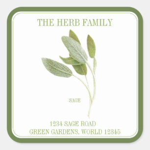 FRESH SAGE Large Square Envelope Seals - Green