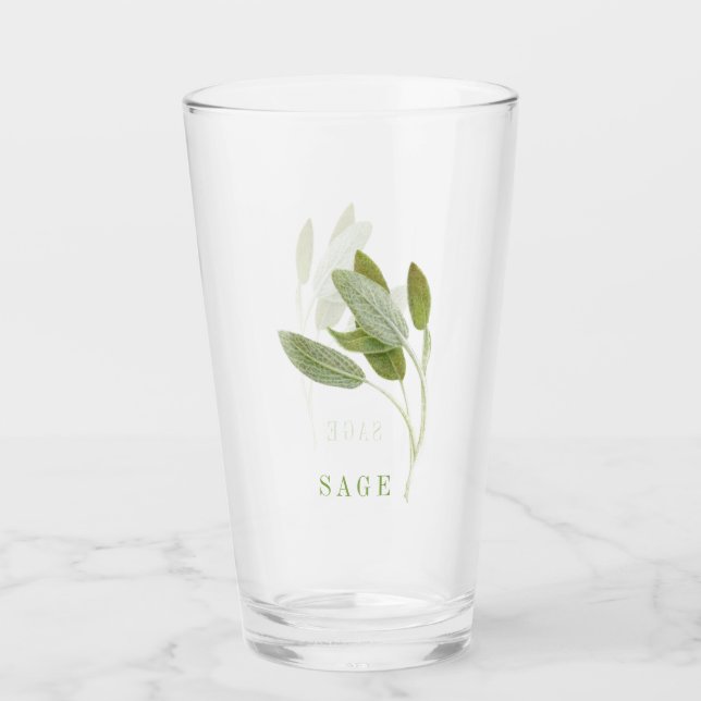 FRESH SAGE Pint Drinking Glass (Front)