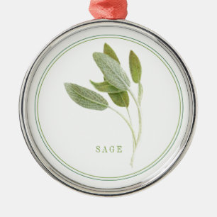 FRESH SAGE Premium Round Ornament