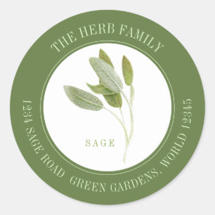 FRESH SAGE Small Round Envelope Seals - Green