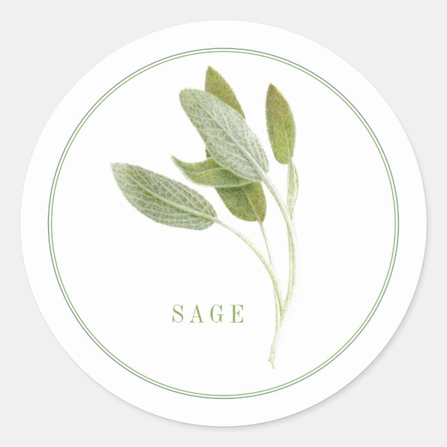 FRESH SAGE Small Round Stickers (Front)