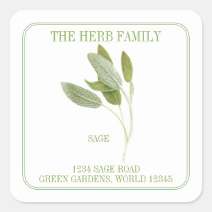 FRESH SAGE Small Square Address Envelope Seals