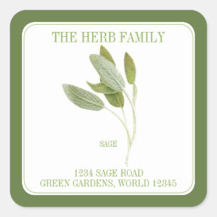 FRESH SAGE Small Square Envelope Seals - Green