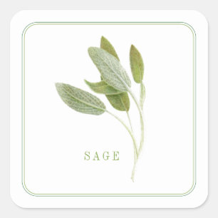 FRESH SAGE Small Square Stickers