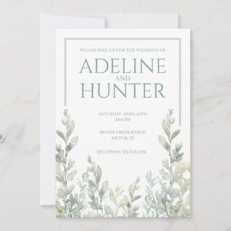 Fresh Sage Watercolor Illustration Invitation