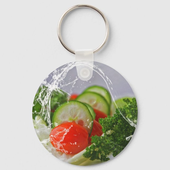 Fresh Salad Cucumber Tomato Key Ring (Front)