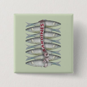 Fresh Sardines 15 Cm Square Badge