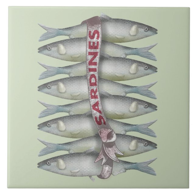 Fresh Sardines Ceramic Tile (Front)