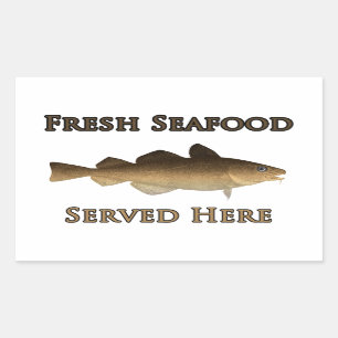 Fresh Seafood Logo (Atlantic Cod) Rectangular Sticker