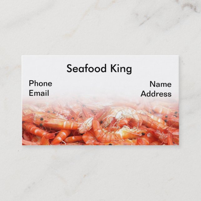 Fresh Shrimps or Prawn on Display Business Card (Front)