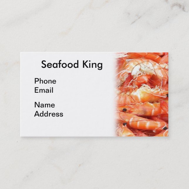 Fresh Shrimps or Prawn on Display Business Card (Front)