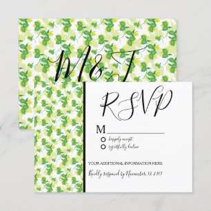 Fresh Silo Lemon Lime Seamless Pattern Wedding Invitation