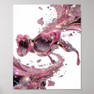 Fresh Silver ABSTRACT ART Abstract Design v2 Poster