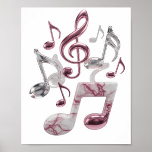 Fresh Silver ABSTRACT ART Artistic Motif v2 Poster