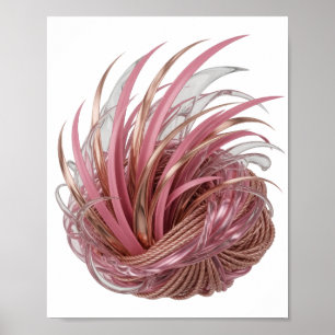 Fresh Silver ABSTRACT ART Design Poster