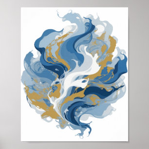 Fresh Silver ABSTRACT ART Design v3 Poster