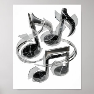 Fresh Silver ABSTRACT ART Graphic Design Poster