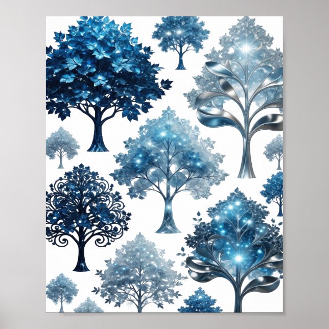 Fresh Silver BLUE ICE TREES Poster (Front)