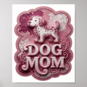 Fresh Silver DOG MOM Print