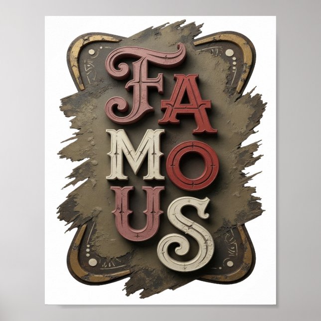Fresh Silver FAMOUS Design Poster (Front)