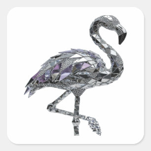 Fresh Silver FLAMINGO Sticker Design