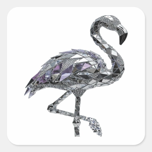 Fresh Silver FLAMINGO Sticker Design (Front)