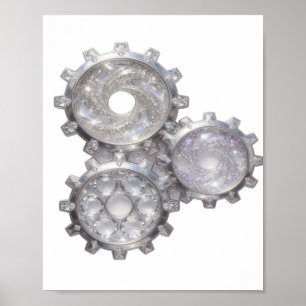 Fresh Silver GEARS OF THE UNIVERSE Poster