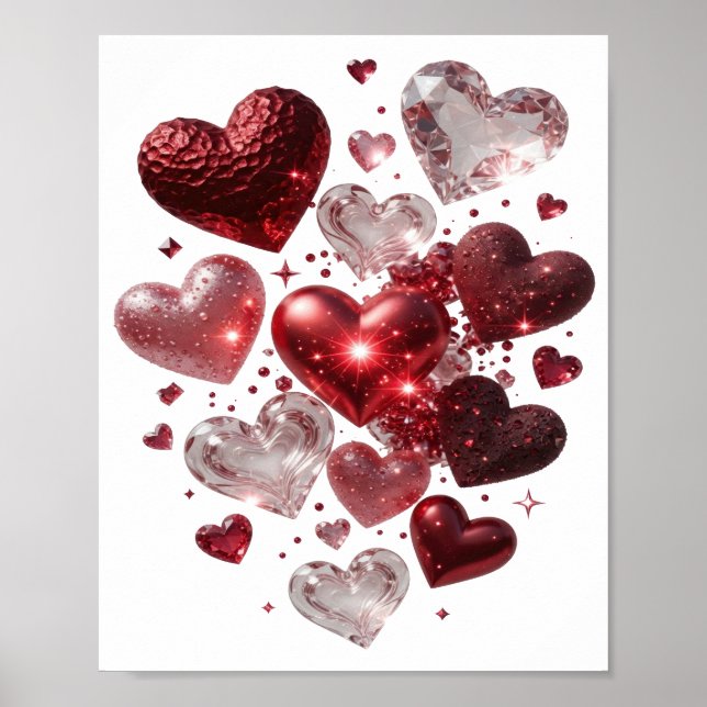 Fresh Silver HEARTS AND GLITTER Poster (Front)