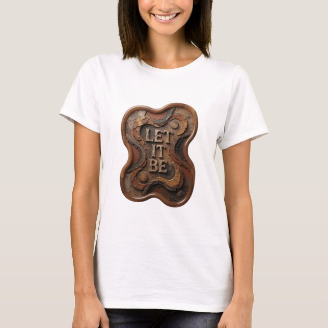 Fresh Silver LET IT BE Text Design T-Shirt (Front)