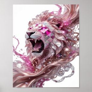 Fresh Silver LION KING Statement Design Poster