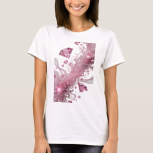 Fresh Silver PINK DIAMONDS AND GLASS FLOWERS T-Shirt