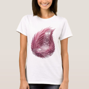 Fresh Silver PINK FAIRY WATERFALL 3D Text Art T-Shirt