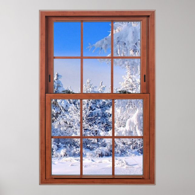Fresh Snow Cover Fake Window Illusion Poster (Front)