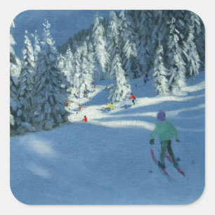 Fresh Snow Morzine France Square Sticker