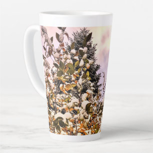 Fresh Snow On Colored Leaves Latte Mug