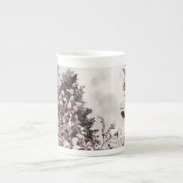 Fresh Snow On Red Leaves Bone China Mug