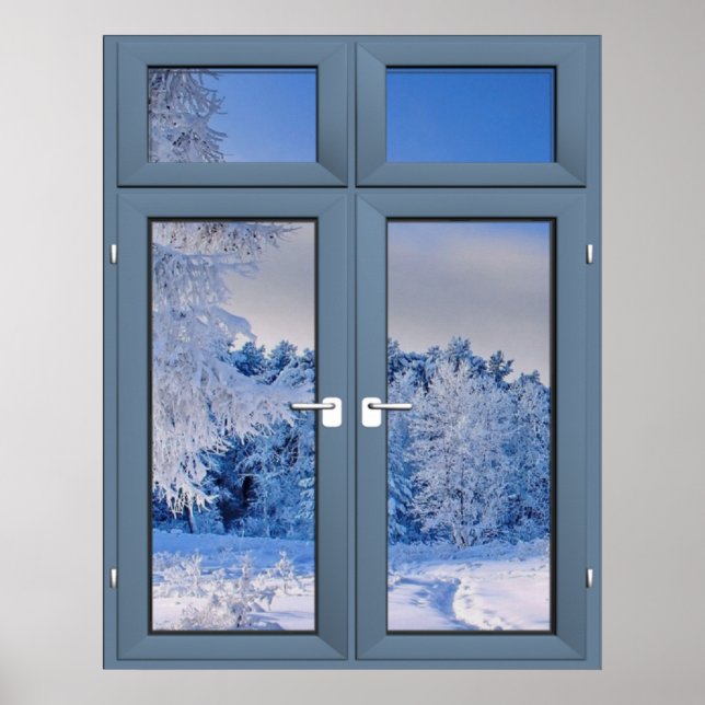 Fresh Snow Winter View - Fake Window Illusion Poster (Front)