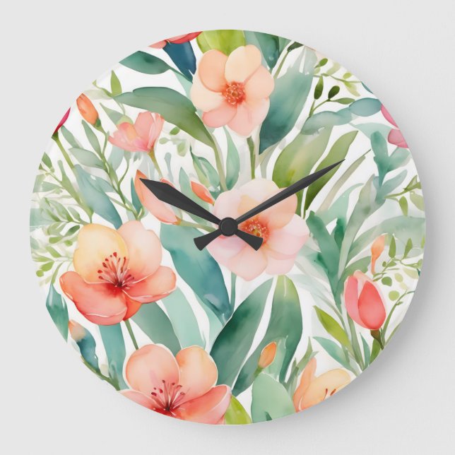 Fresh Spring Botanicals Large Clock (Front)