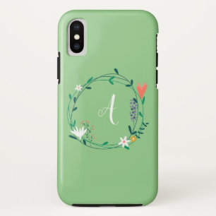 Fresh Spring Floral Garland Personalised iPhone XS Case