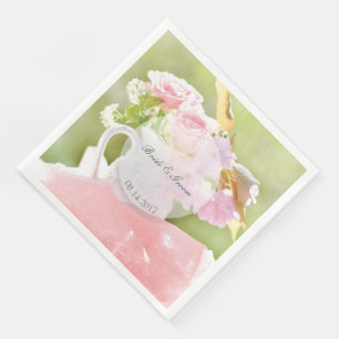 Fresh Spring Flower Bouquet editable wedding Napkin