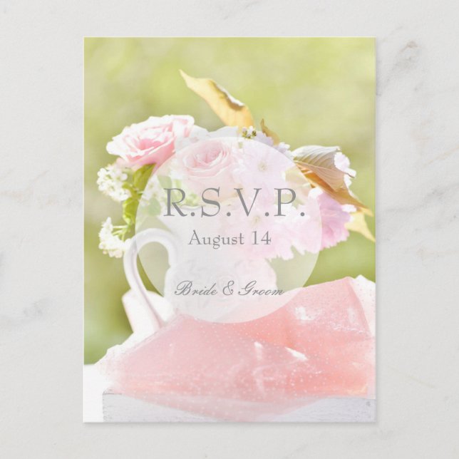 Fresh Spring Flower Bouquet Wedding RSVP Invitation Postcard (Front)