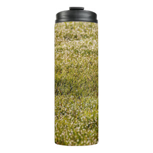 Fresh spring green grass background, with bokeh ef thermal tumbler