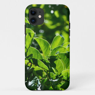 fresh spring green leaves. nature photography. iPhone 11 case