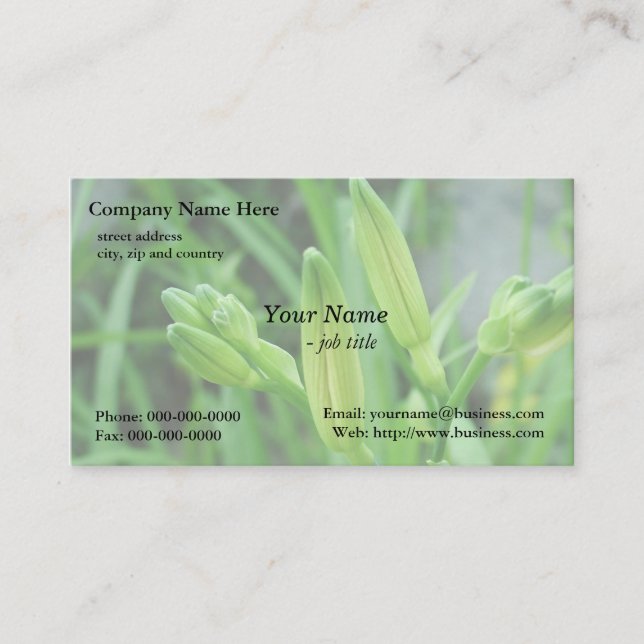 fresh spring lily buds business card (Front)