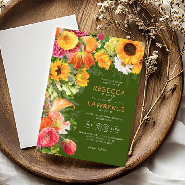 Fresh spring summer florals wedding invitation (Creator Uploaded)