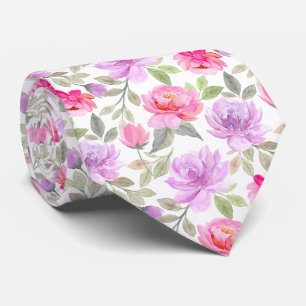 Fresh Spring Vibe: Pink and Purple Floral Design Tie